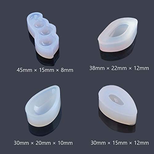 Woohome 8 Pz Molde Silicona Resina y 5 Pz Goteros Plásticos, Molde del Bastidor de La Resina de La Joyería para Hacer El Colgante del Collar