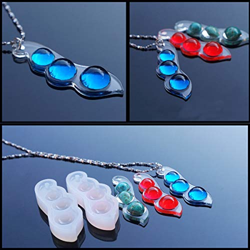 Woohome 8 Pz Molde Silicona Resina y 5 Pz Goteros Plásticos, Molde del Bastidor de La Resina de La Joyería para Hacer El Colgante del Collar
