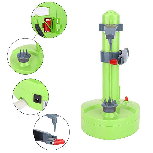 wosume Pelador de patatas eléctrico, multifuncional Hogar eléctrico automático Pelador de frutas Peladora Máquina de herramientas de cocina Máquina(verde)