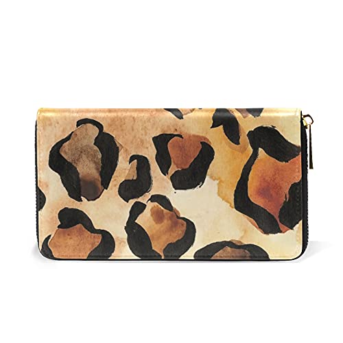 WowPrint - Cartera de piel con estampado de jirafa de animales de gran capacidad, bolsa de almacenamiento para teléfono para viajes de compras