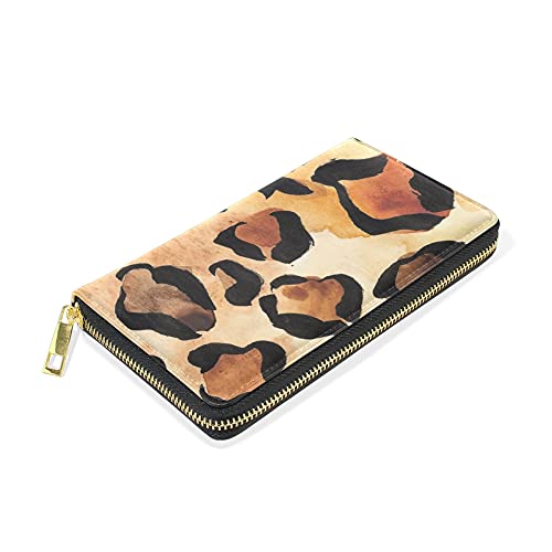 WowPrint - Cartera de piel con estampado de jirafa de animales de gran capacidad, bolsa de almacenamiento para teléfono para viajes de compras