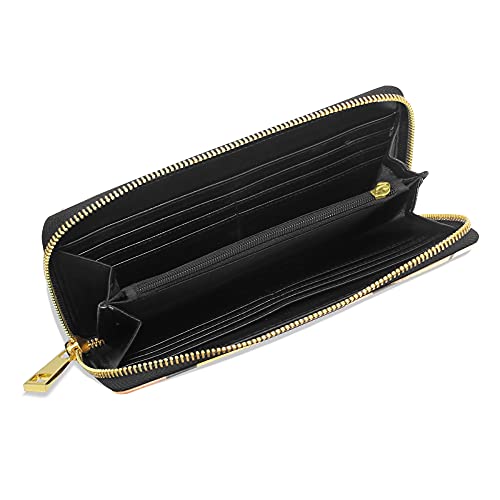 WowPrint - Cartera de piel con estampado de jirafa de animales de gran capacidad, bolsa de almacenamiento para teléfono para viajes de compras