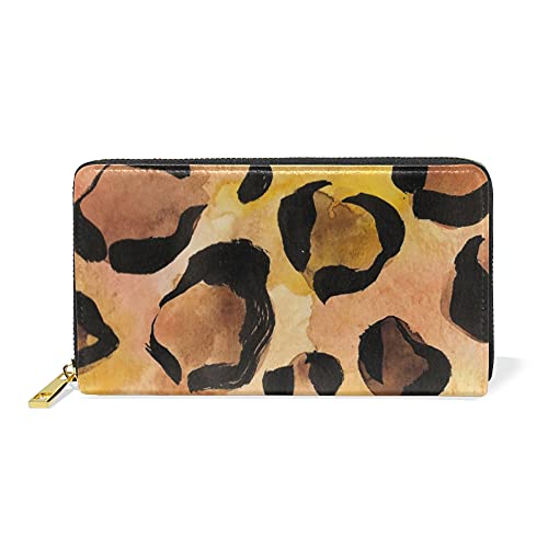 WowPrint - Cartera de piel con estampado de jirafa de animales de gran capacidad, bolsa de almacenamiento para teléfono para viajes de compras