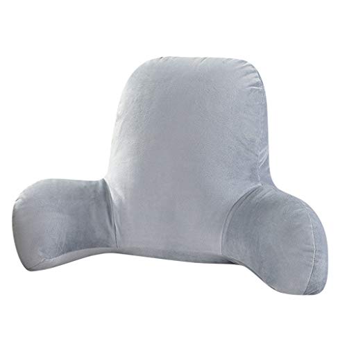 WOYAOFEI Cojín de peluche con respaldo grande para lectura, apoyo lumbar, silla, cojín con brazos, cojín de pana con reposabrazos, cojín para la cintura del sofá, 52 x 38 x 20 cm