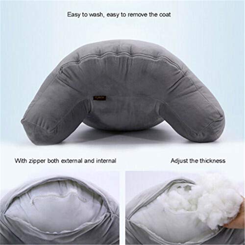 WOYAOFEI Cojín de peluche con respaldo grande para lectura, apoyo lumbar, silla, cojín con brazos, cojín de pana con reposabrazos, cojín para la cintura del sofá, 52 x 38 x 20 cm