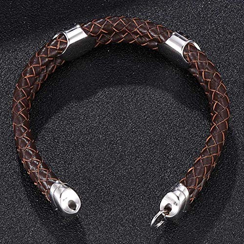 WQZYY&ASDCD Pulseras Brazalete Joyería De Moda Pulsera De Cuero Pulseras De Hombre para Mujer Regalo De Mejor Amigo Brazalete Marrón-Brown_Wearing_Length_185Mm