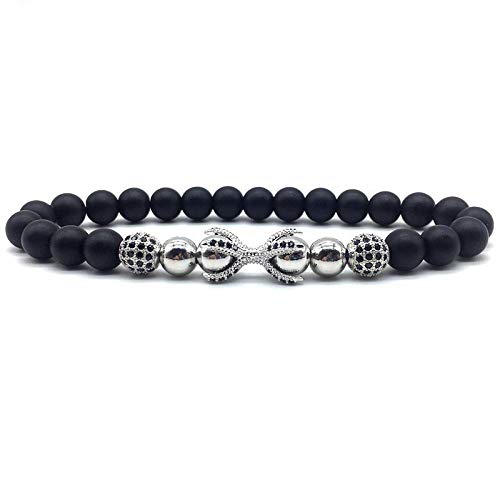 WQZYY&ASDCD Pulseras Brazalete Moda Dragon Paw Ball Charm Hombres Pulsera Pulsera De Cuentas De Piedra para Hombres Joyería Regalo-1