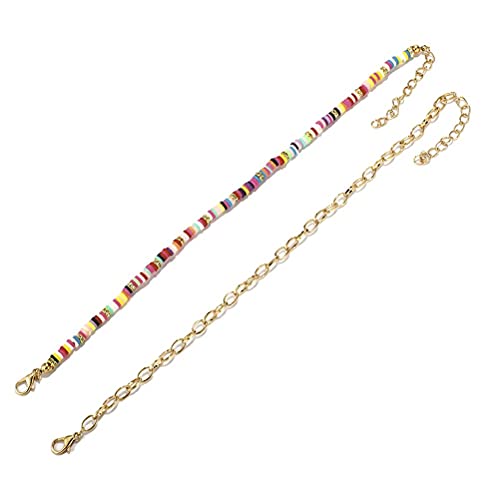 WSTERAO Boho Turquesa Tobillera Plata Estrella Tobillera Pulsera Playa Pie Joyas, Juego de 2 Tobilleras Tobillera Mujer Boho Hippie Tobillera étnica