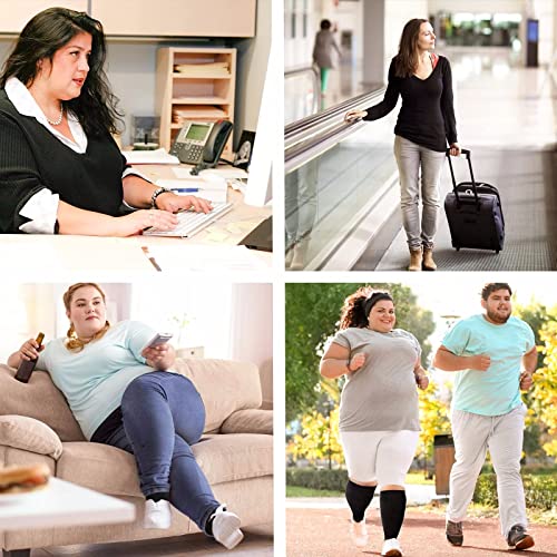 WSYKC Medias De Compresión De Punta Abierta, 20-30 mmHg, 6X Tamaño Ultra Ancho, Medias De Compresión Adecuadas para Personas Obesas Y Mujeres Embarazadas 5XL