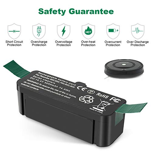 WTYPICS 14,8 V 5200 mAh Batería de Repuesto für iRobot Roomba 500 600 700 800 900 Serie