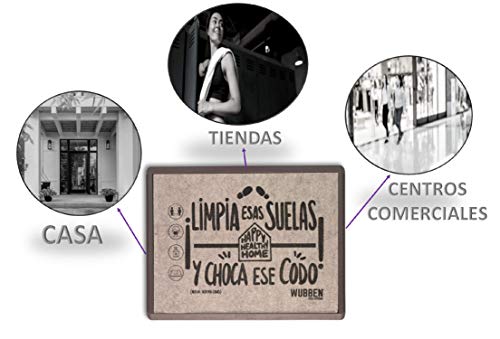 WUBBEN Alfombra desinfectante Calzado, Felpudo desinfectante Zapatos y Zapatillas. Felpudo higienizante desinfecta y Limpia Zapatos para Entrada (Limpia Suelas marrón)