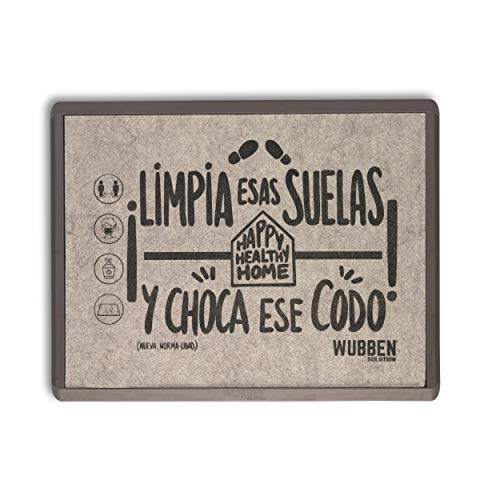 WUBBEN Alfombra desinfectante Calzado, Felpudo desinfectante Zapatos y Zapatillas. Felpudo higienizante desinfecta y Limpia Zapatos para Entrada (Limpia Suelas marrón)