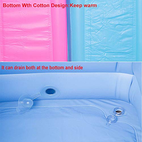 WUPYI2018 Bañera hinchable para adultos, de PVC, plegable, portátil, para viaje, spa, 160 x 82 x 75 cm, color azul
