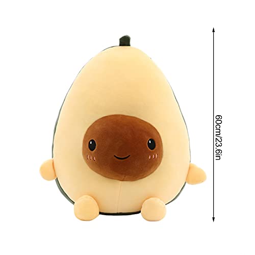 WUSHUN Avocado cojín de peluche suave con forma de aguacate, cojín de peluche, cojín de aguacate, decoración del hogar, cojín de respaldo, cojín redondo y familia