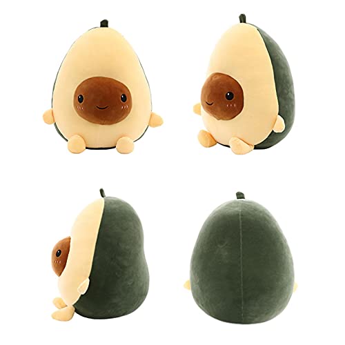 WUSHUN Avocado cojín de peluche suave con forma de aguacate, cojín de peluche, cojín de aguacate, decoración del hogar, cojín de respaldo, cojín redondo y familia
