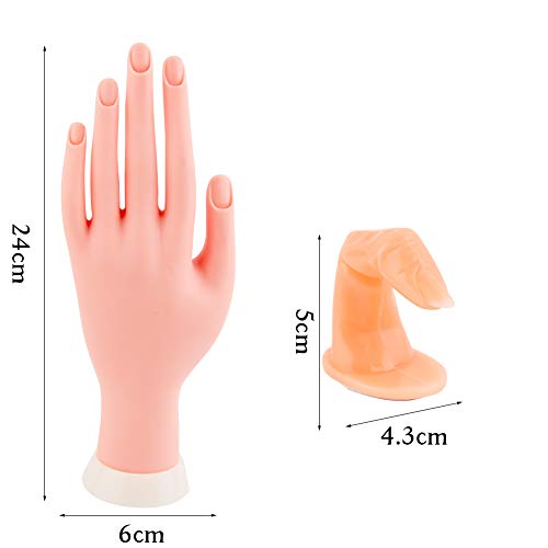 WXJ13 - Kit de 10 dedos con uñas, manos y brochas para práctica de manicura