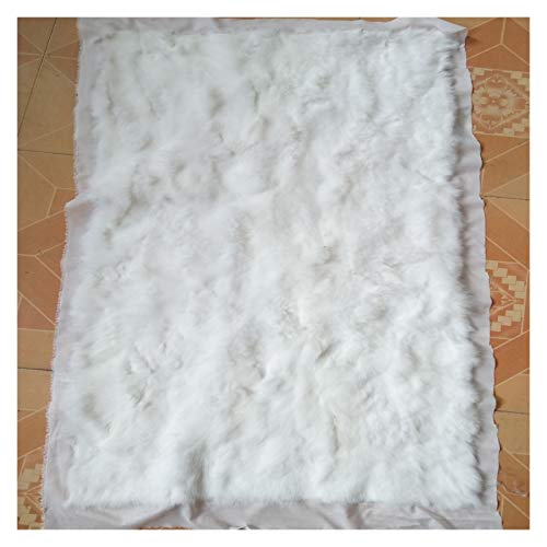 WYFDC Blanca Remiendo Natural De Conejo De Piel De Conejo Placa Manta De La Piel Pieles Decorativo Banda Mantas Alfombras For La Sala Manta (Color : Brown)