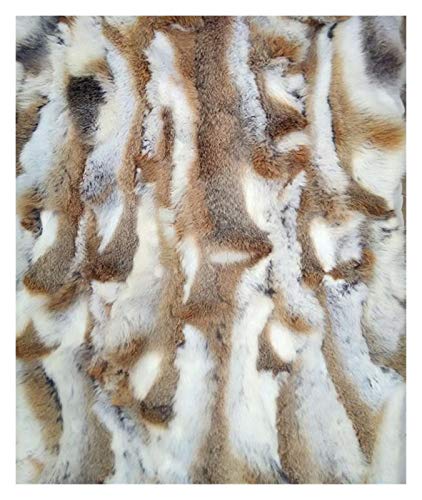 WYFDC Blanca Remiendo Natural De Conejo De Piel De Conejo Placa Manta De La Piel Pieles Decorativo Banda Mantas Alfombras For La Sala Manta (Color : Brown)
