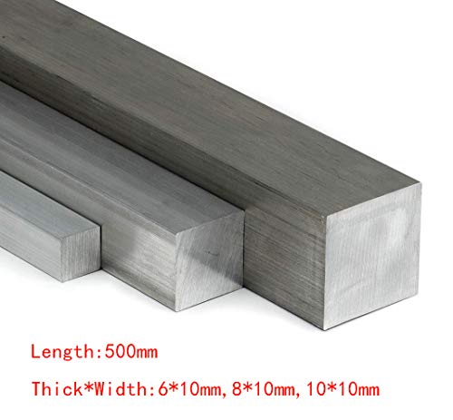 Wzwwjs Cuadrado de Aluminio Barra Maciza de Bar, Buena procesabilidad, Largo: 500 mm, Anchura: 10 mm * 6, 8 * 10 mm, 10 * 10mm,Thick * Width:6 * 10mm