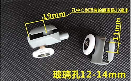 X-BAOFU, 8pcs Diameter20 / 23/25/27 mm Ducha Rodillos de la Puerta/Corredores/Ruedas Ducha Polea reemplazo 4top + 4bottom (Color : Gris, tamaño : 23mm)