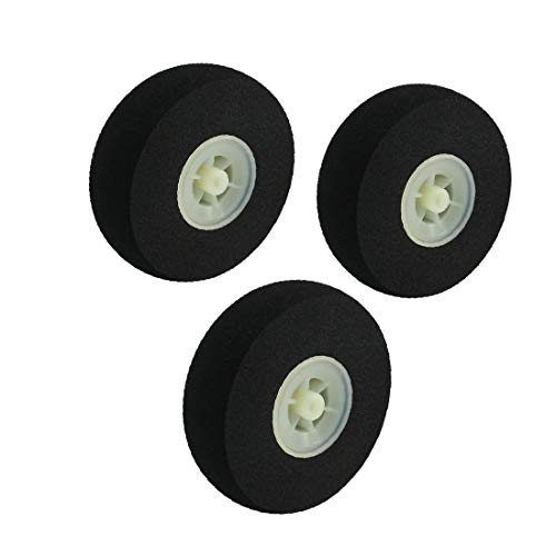 X-DREE Rueda de esponja D75mm H21mm d4mm del avión del avión del avión de RC de 3pcs RC(3pcs RC Model Airplane Aircraft Landing Sponge Wheel D75mm H21mm d4mm