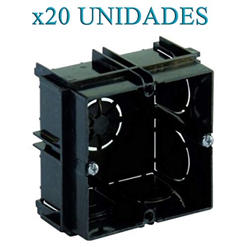 x20 Unidades - CAJAS EMPOTRAR ELECTRICIDAD PARED • CAJAS ELECTRICAS MECANISMO EMPOTRABLE • PARA EMPOTRAR ENCHUFES E INTERRUPTORES • UNIVERSAL • 65X65X40