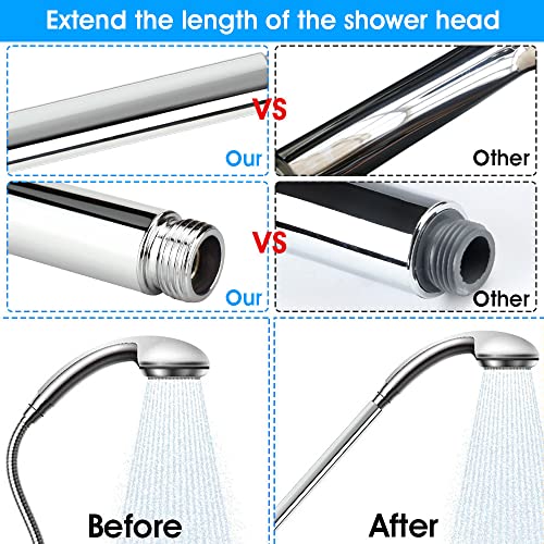 XAVSWRDE Tubo de Extensión de Ducha de 20cm Extensión Barra de Ducha de Acero Inoxidable 1/2” Prolongador de Ducha Tubo de Prolongación para Alargar la Barra Grifo de Ducha o la Alcachofa de Ducha