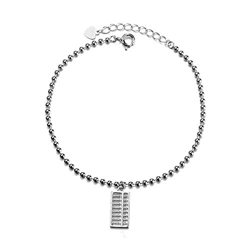 XBJ Pulsera de Mujer, Pulsera de Plata de Ley 925 con Personalidad, ábaco de Moda y Pulsera de ábaco
