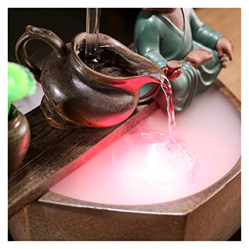 xiangfushe Fuente de Interior Estilo Chino hogar fluyendo Agua Objetos Personalidad Colgando Tetera Feng Shui Afortunado Entrada Sala de Estar Dormitorio Regalo Fuente de Mesa (Color : M)