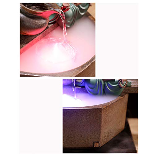 xiangfushe Fuente de Interior Estilo Chino hogar fluyendo Agua Objetos Personalidad Colgando Tetera Feng Shui Afortunado Entrada Sala de Estar Dormitorio Regalo Fuente de Mesa (Color : M)