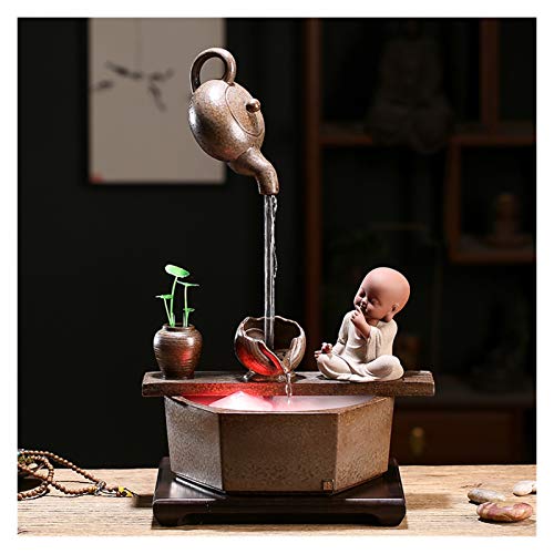 xiangfushe Fuente de Interior Estilo Chino hogar fluyendo Agua Objetos Personalidad Colgando Tetera Feng Shui Afortunado Entrada Sala de Estar Dormitorio Regalo Fuente de Mesa (Color : M)