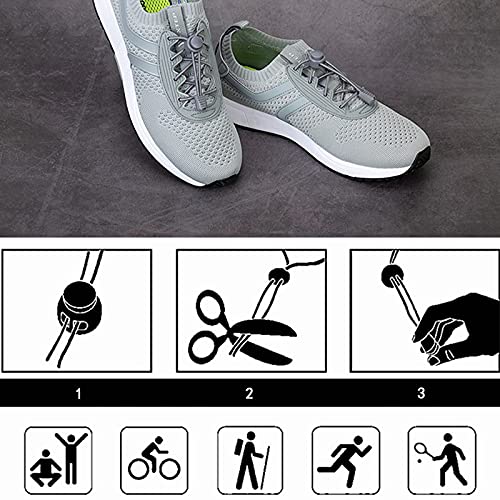 XIAOMAOMAO 6 Pares Cordones Elásticos para Zapatillas, Cordones deportivos con sistema de cordones rápidos, Adulto, Ancianos, Discapacitado, Maratón, Corredores, Niños