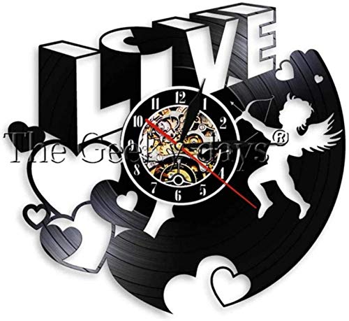 xiaoxong658 Reloj De Pared De Vinilo Life Laugh Love Cita Inspiradora Artista De Pared Decoración Residencial Reloj De Pared Disco De Vinilo Reloj De Pared Life Attitude Gift Ideas