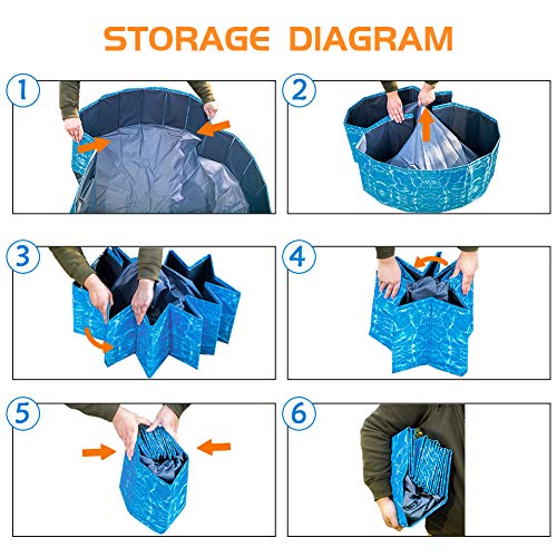 XIAPIA Piscina Perros Plegable, Piscina Mascotas Bañera Plegable con Suelo Aantideslizante y Resistente Tablero de Fibra de Madera para Perros Gatos Niños, 120cm*30cm