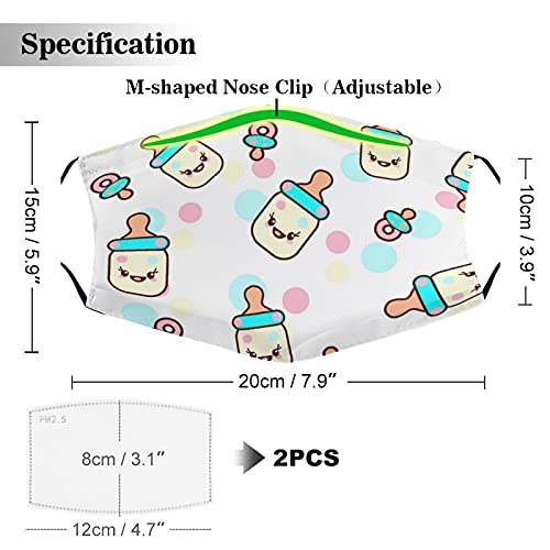 Xingruyun Mascarillas Faciales Personalizadas, Mascarilla Bucal De Diseño Personalizado Con Filtros, Cubierta Facial Unisex Reutilizable Emoticonos Kawaii 1 PCS