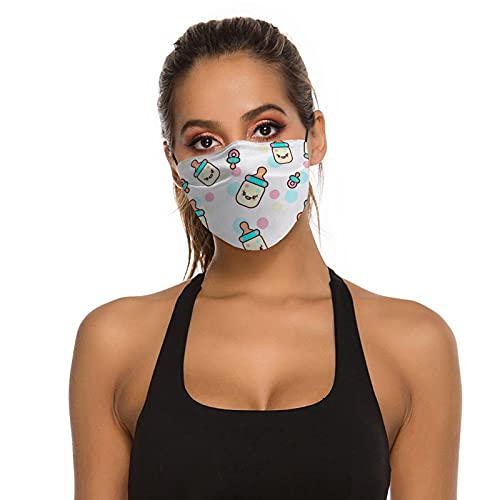 Xingruyun Mascarillas Faciales Personalizadas, Mascarilla Bucal De Diseño Personalizado Con Filtros, Cubierta Facial Unisex Reutilizable Emoticonos Kawaii 1 PCS