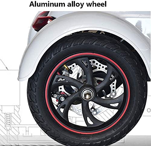 XINTONGSPP Triciclo eléctrico, Sencilla/biplaza/portátil Multifuncional cómodo y Resistente al Desgaste Mini Scooter eléctrico, Adulto Uso al Aire Libre/Necesidades diarias de la Oficina,Rojo
