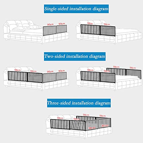 XJJUN-Barandillas para camas Cerca De Bebé A Prueba De Caídas De Madera Cama De Seguridad para Niños Muy Alto Sólido Y Duradero Adecuado para Niños Pequeños, 6 Tallas