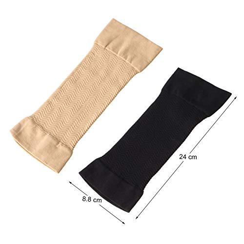 XLKJ 4Pares Mangas de Brazo de Mujer de Refrigeración Protección UV de Compresión de Brazo Elástico, Adelgazante Brazo de Fitness Deportivo