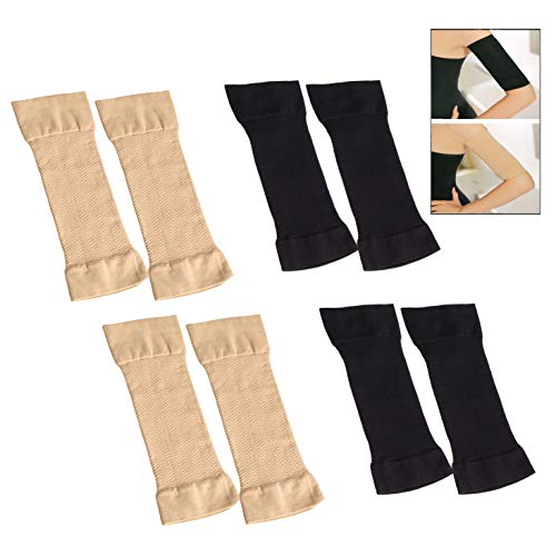 XLKJ 4Pares Mangas de Brazo de Mujer de Refrigeración Protección UV de Compresión de Brazo Elástico, Adelgazante Brazo de Fitness Deportivo