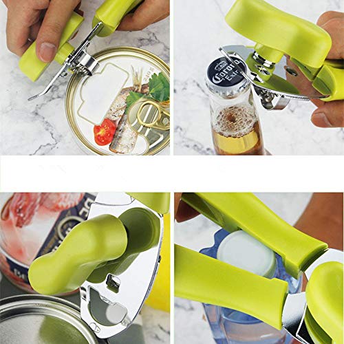 Xrten 4 en 1 Abrelatas Manual de Acero Inoxidable para Abrir Lata y Botellas de Cervezaect