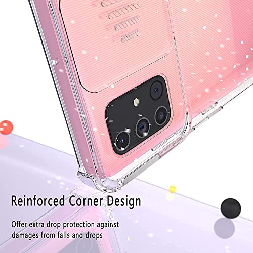 XTCASE Funda para Samsung Galaxy A51, Protección de la Cámara Transparente Carcasa Cubierta de Cámara Deslizante Proteger Ultra-Fina Híbrida PC + TPU Anti-Choque Anti-arañazos