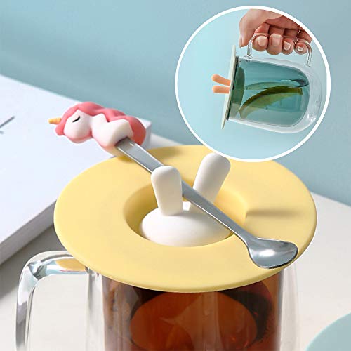 XUBX 3 piezas Tapa de copa de silicona, Tapa de la taza de vidrio Tapa de la taza de té Sello antipolvo Tapas de la taza de bebida para tazas, tazas, latas, reutilizable Cubierta de Taza de Antipolvo