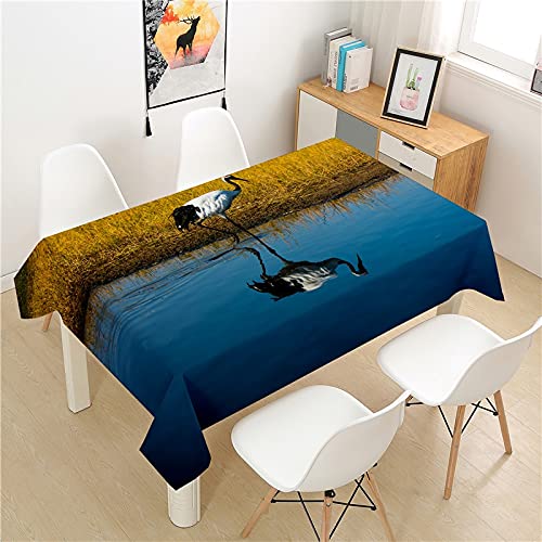 XXDD Mantel de grúa de Corona roja Mesa de Picnic Rectangular luz Cubierta de Mesa de Lujo Mantel de decoración de Mesa para el hogar Lavable A4 135X200CM