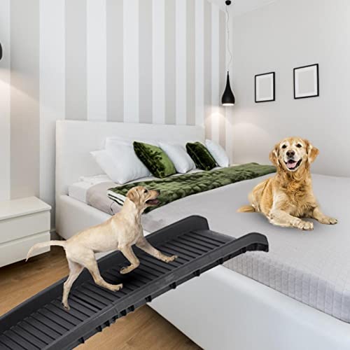 XXIOJUN Rampa Plegable para Perros De 62 Pulgadas, Escalera Plegable Portátil Ligera, Sostiene hasta 150 Libras para Coches, Camiones (Color : Black, Tamaño : 156x40cm)