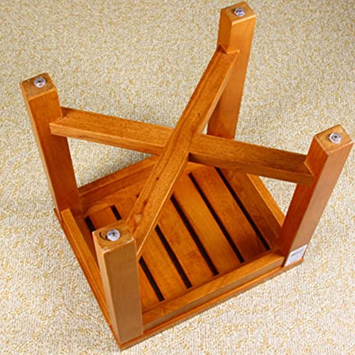 XXIOJUN Taburete De Baño, Taburete De Madera Maciza, Reforzamiento Reforzar El Taburete del Taburete del Anciano ， para Baño Y Aseo Interior Y Exterior. (Color : Wood Color, Tamaño : 46x34cm)