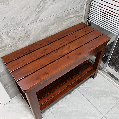 XXIOJUN Taburete De Baño, Taburete De Madera Maciza, Taburete De Almacenamiento con Pies Antideslizantes para Toalla De Champú, Lavabo para Pies, Funciona En El Baño/Sala De Estar/Dormitorio
