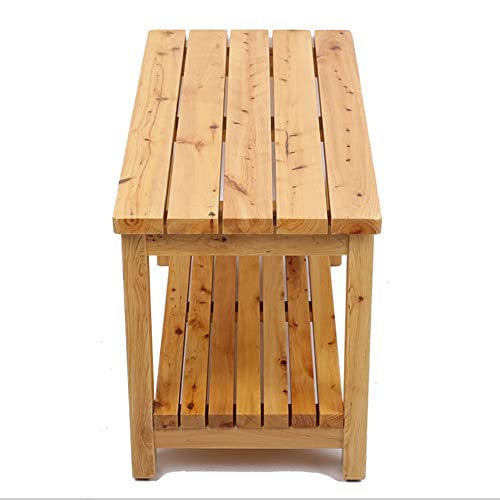 XXIOJUN Taburete De Baño, Taburete De Madera Maciza, Taburete De Almacenamiento con Pies Antideslizantes para Toalla De Champú, Lavabo para Pies, Funciona En El Baño/Sala De Estar/Dormitorio