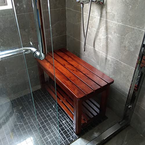 XXIOJUN Taburete De Baño, Taburete De Madera Maciza, Taburete De Almacenamiento con Pies Antideslizantes para Toalla De Champú, Lavabo para Pies, Funciona En El Baño/Sala De Estar/Dormitorio