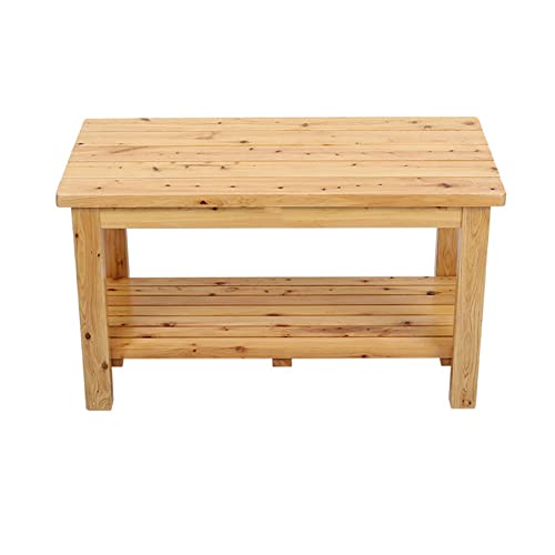 XXIOJUN Taburete De Baño, Taburete De Madera Maciza, Taburete De Almacenamiento con Pies Antideslizantes para Toalla De Champú, Lavabo para Pies, Funciona En El Baño/Sala De Estar/Dormitorio